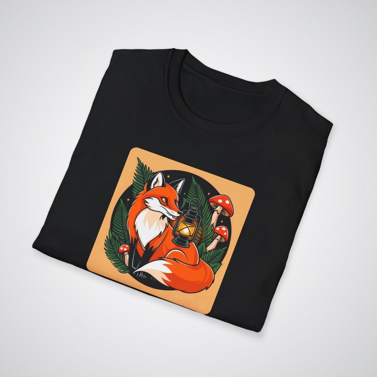 Fox with Lantern Neo - Traditional Tattoo Unisex T-Shirt - Tattoo Unleashed