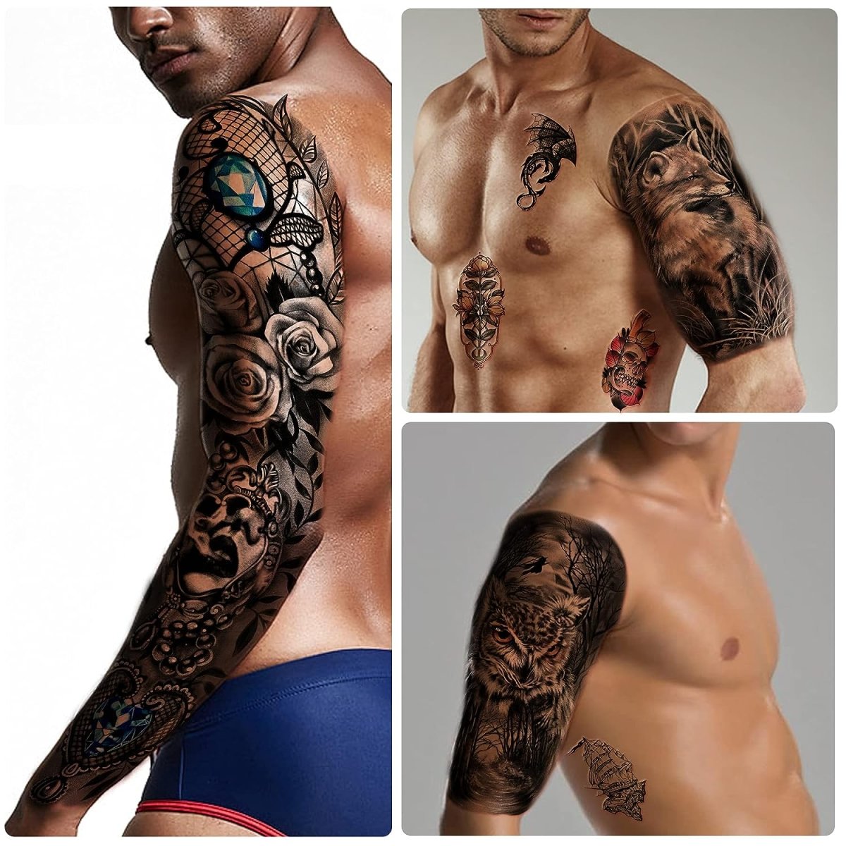 Full Arm & Half Arm Temporary Tattoos (46 sheets) by Yazhiji - Tattoo Unleashed