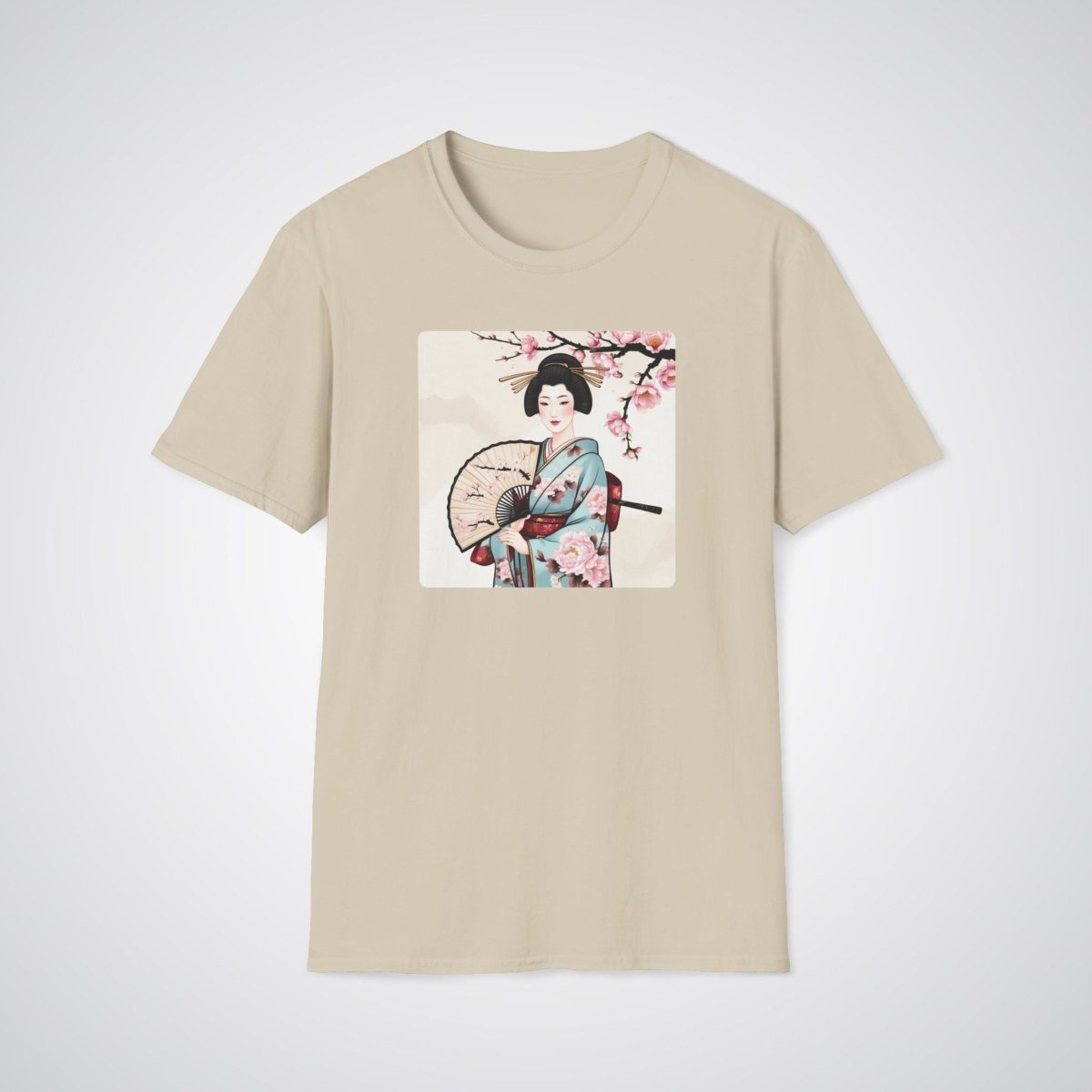 Geisha with a Fan Japanese Tattoo Unisex T-Shirt - Tattoo Unleashed