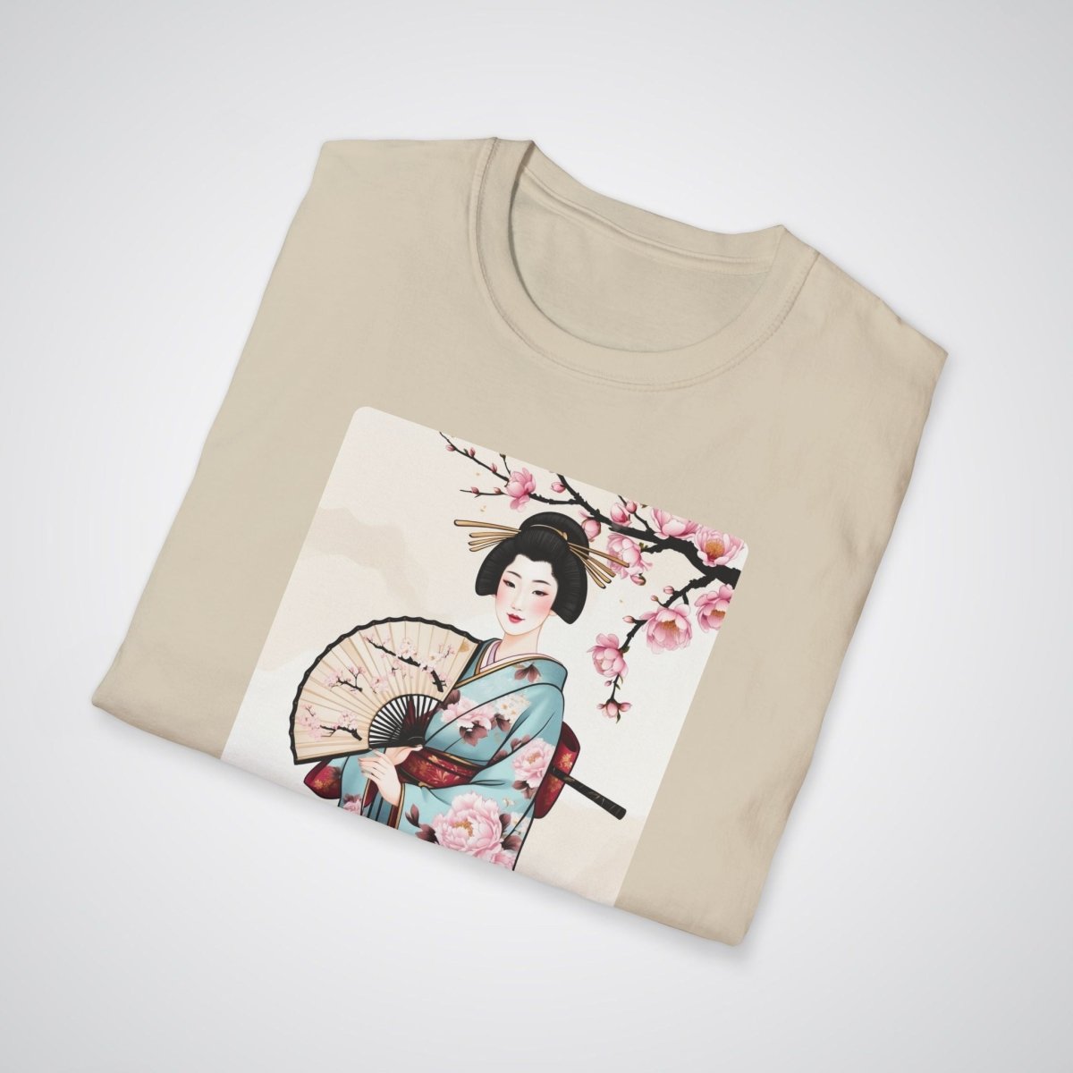 Geisha with a Fan Japanese Tattoo Unisex T-Shirt - Tattoo Unleashed