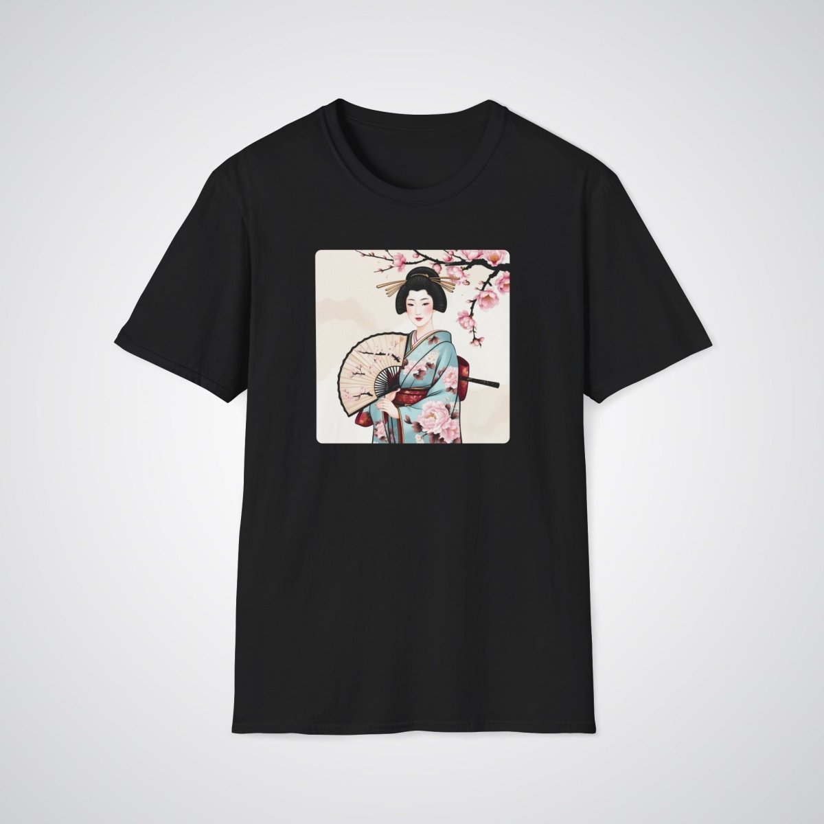 Geisha with a Fan Japanese Tattoo Unisex T-Shirt - Tattoo Unleashed