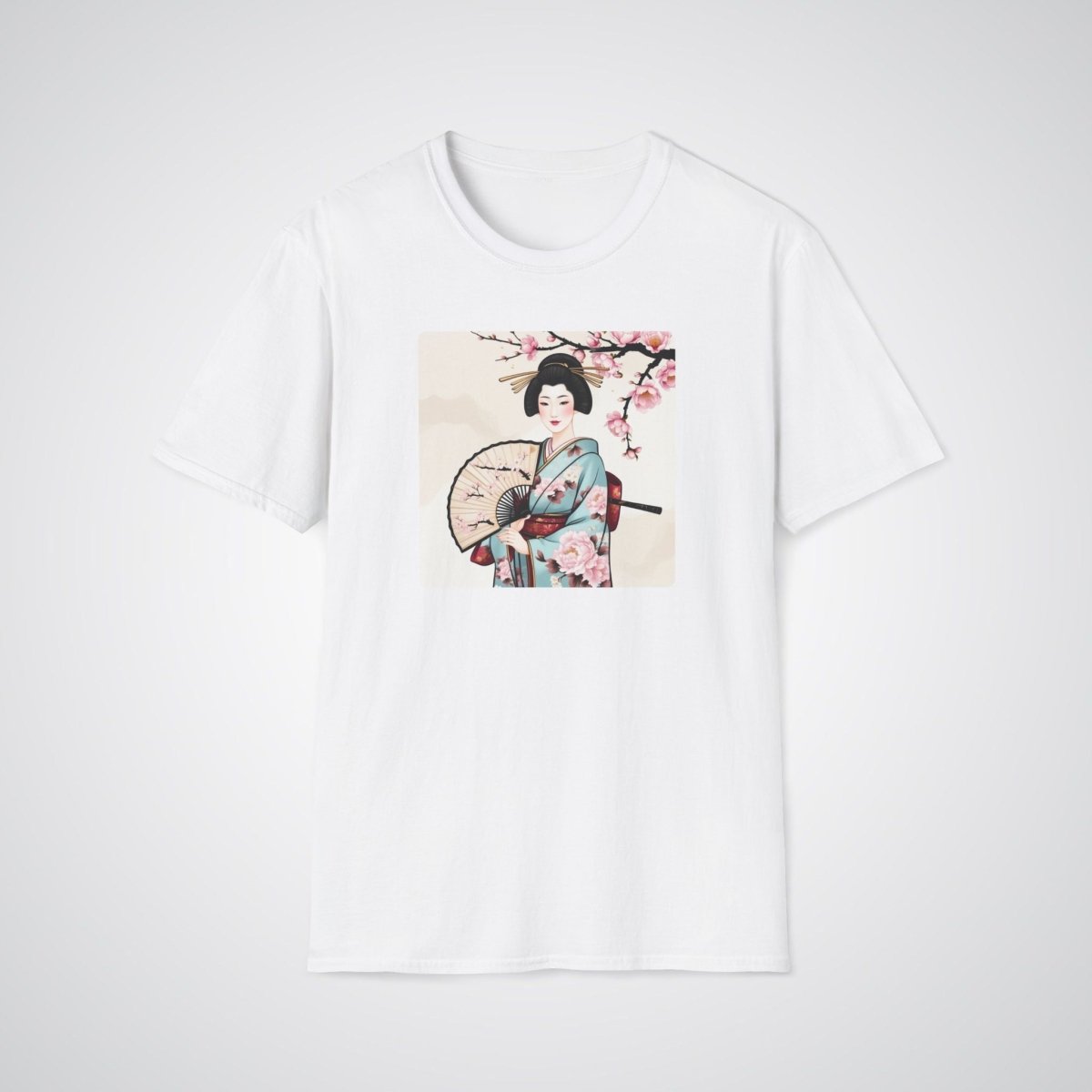 Geisha with a Fan Japanese Tattoo Unisex T-Shirt - Tattoo Unleashed