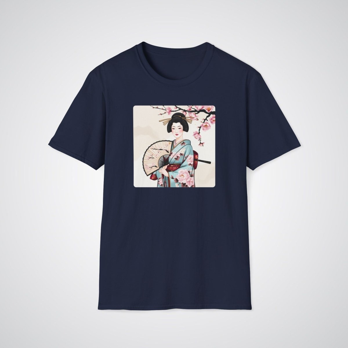 Geisha with a Fan Japanese Tattoo Unisex T-Shirt - Tattoo Unleashed