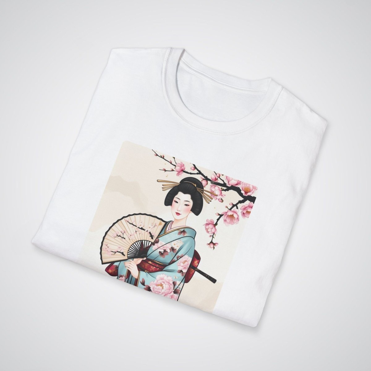 Geisha with a Fan Japanese Tattoo Unisex T-Shirt - Tattoo Unleashed