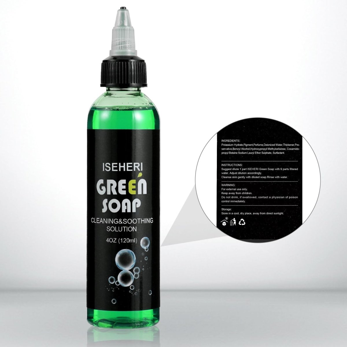 Green & Pink Ultra Concentrated Tattoo Soap by Iseheri - 4oz with Foaming Bottle - Tattoo Unleashed