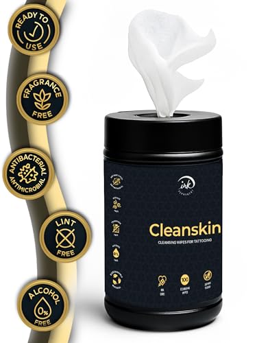 Green Soap Tattoo Wipes by CleanSkin – 100 counts Pre - Soaked Wipes in Canister - Tattoo Unleashed
