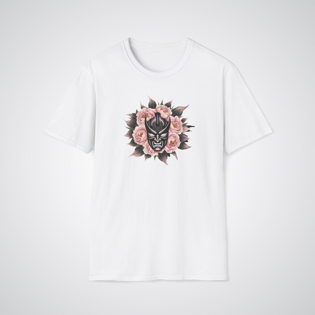 Hannya Mask with Peonies Japanese Tattoo Unisex T-Shirt - Tattoo Unleashed