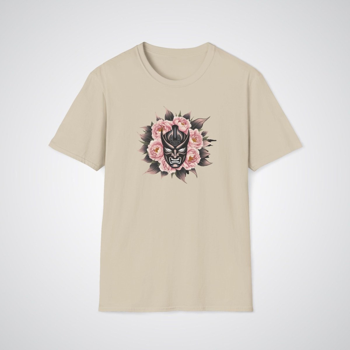 Hannya Mask with Peonies Japanese Tattoo Unisex T-Shirt - Tattoo Unleashed