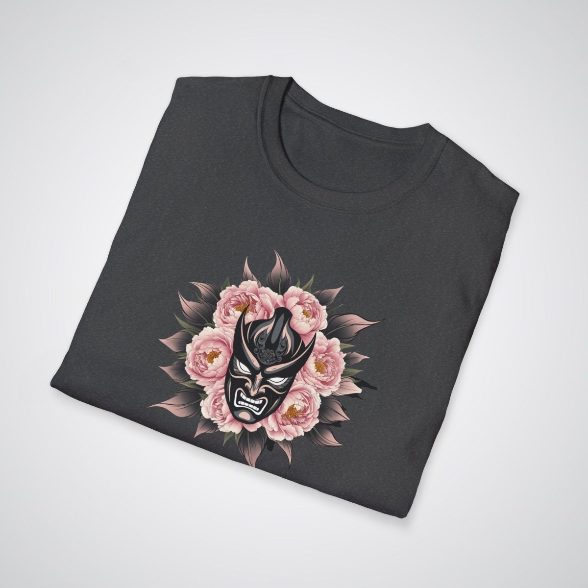 Hannya Mask with Peonies Japanese Tattoo Unisex T-Shirt - Tattoo Unleashed