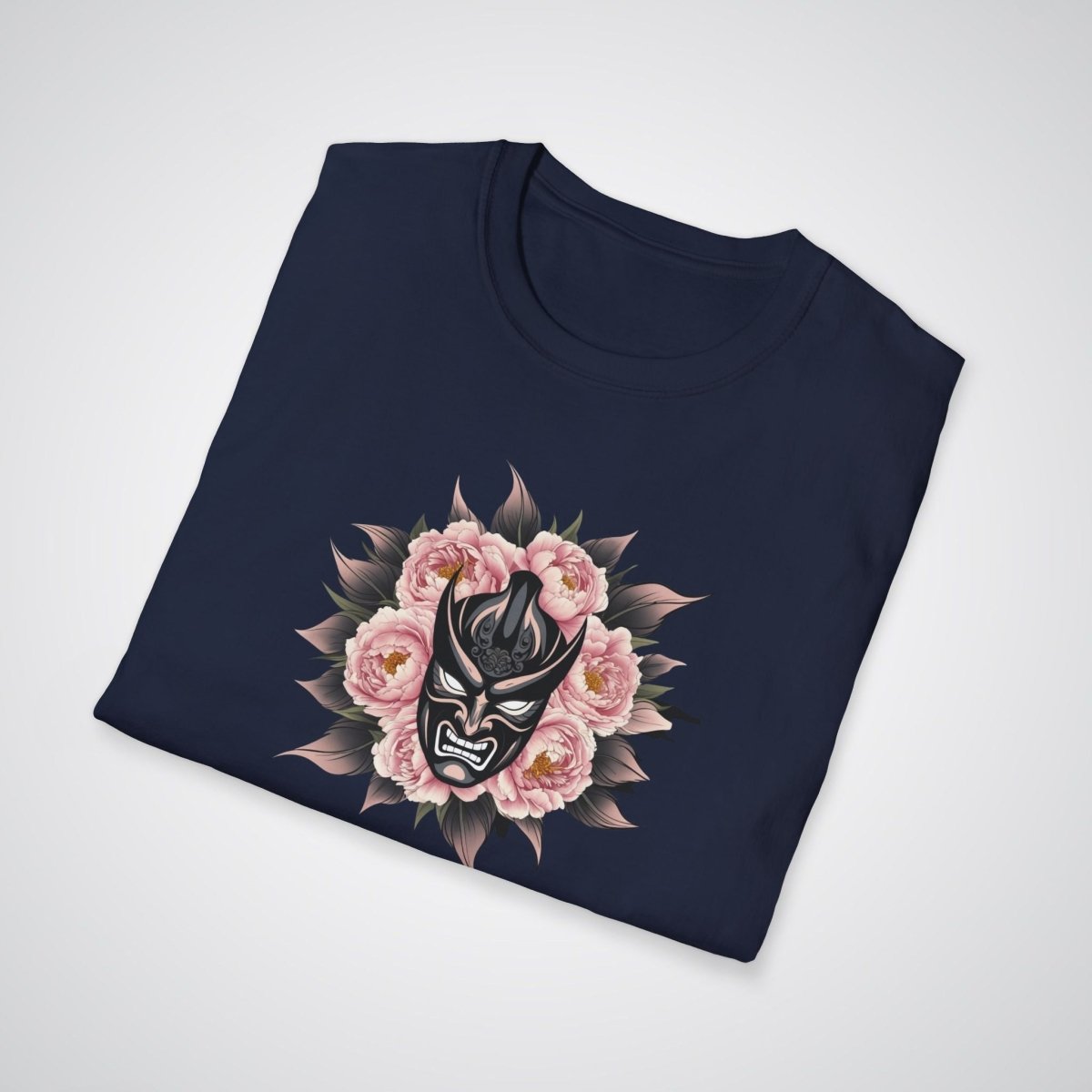 Hannya Mask with Peonies Japanese Tattoo Unisex T-Shirt - Tattoo Unleashed