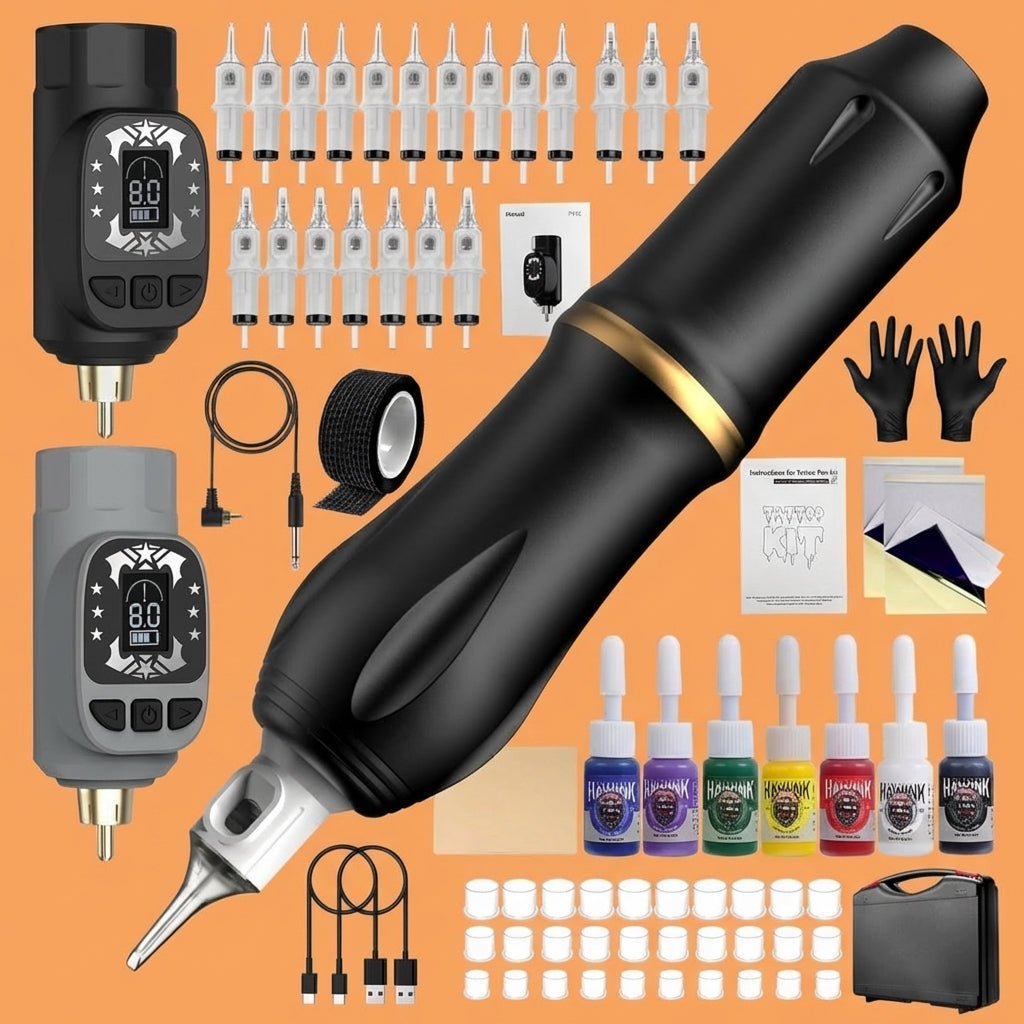 Hawink Hybrid Wireless Tattoo Pen Machine Kit HWP37KIT - 9 - Tattoo Unleashed