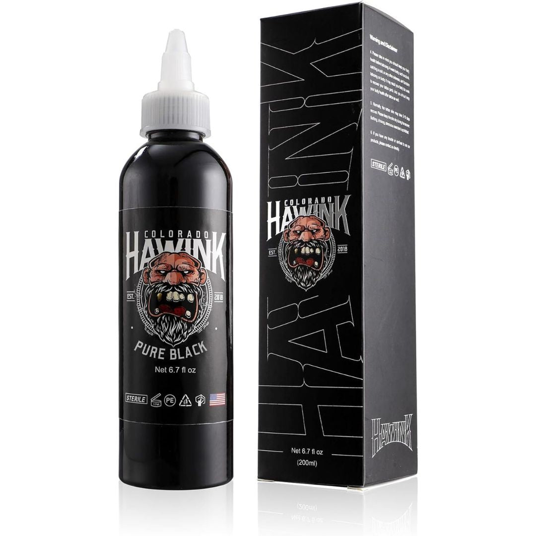 Hawink Tattoo Ink Black 6.7oz - Tattoo Unleashed