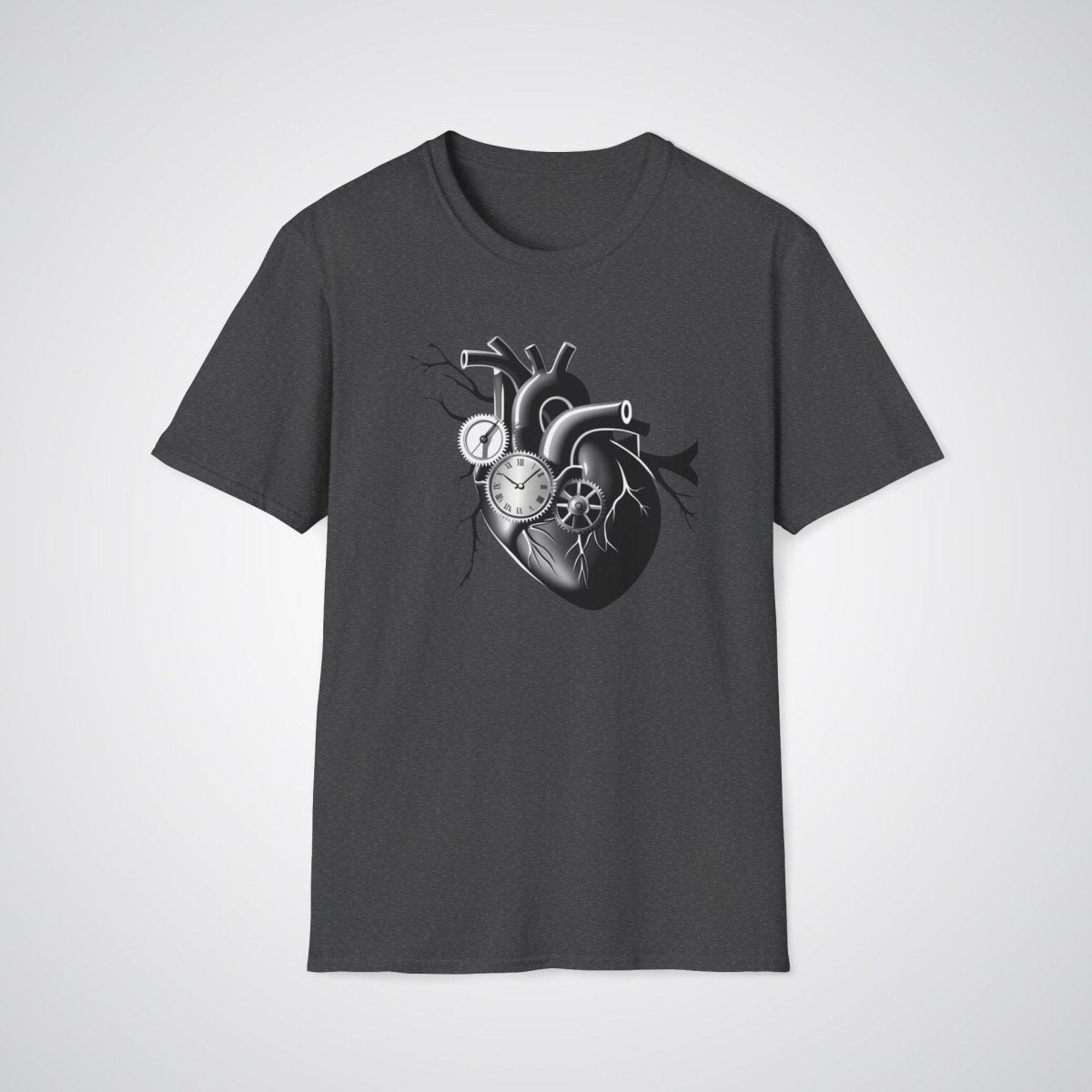 Heart and Clock Gear Realism Tattoo Unisex T-Shirt - Tattoo Unleashed