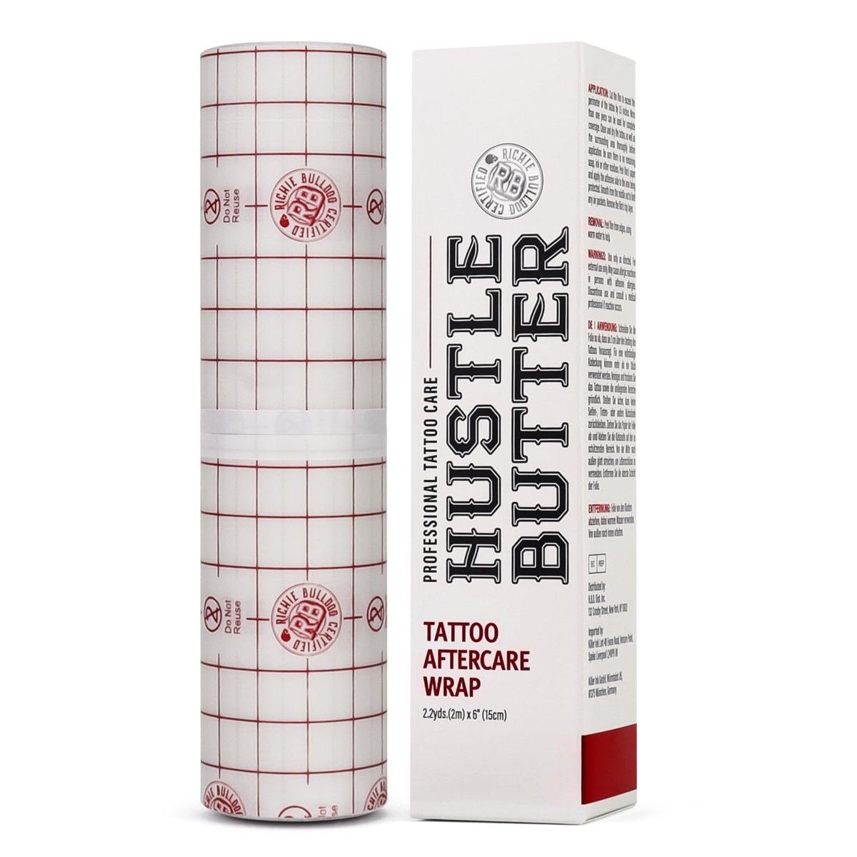 Hustle Butter Tattoo Aftercare Wrap - 6 Inches x 2.2 Yards - Transparent Adhesive Roll - Tattoo Unleashed