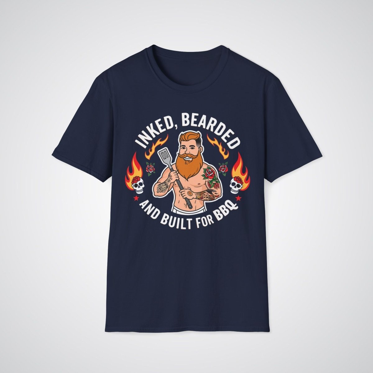 Inked, Bearded, and Built for BBQ Tattoo Unisex T-Shirt - Tattoo Unleashed