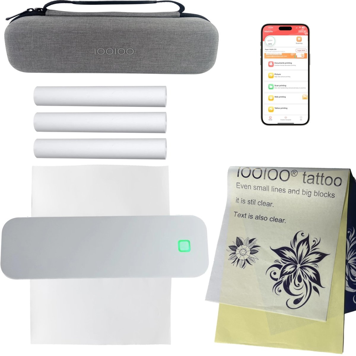 IOOIOO Portable Wireless Tattoo Stencil Printer - Tattoo Unleashed