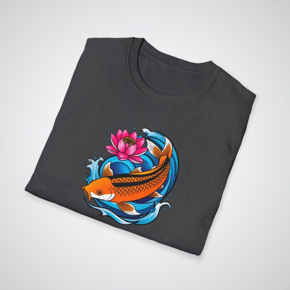 Koi Fish Swimming Upstream Neo - Traditional Tattoo Unisex T-Shirt - Tattoo Unleashed