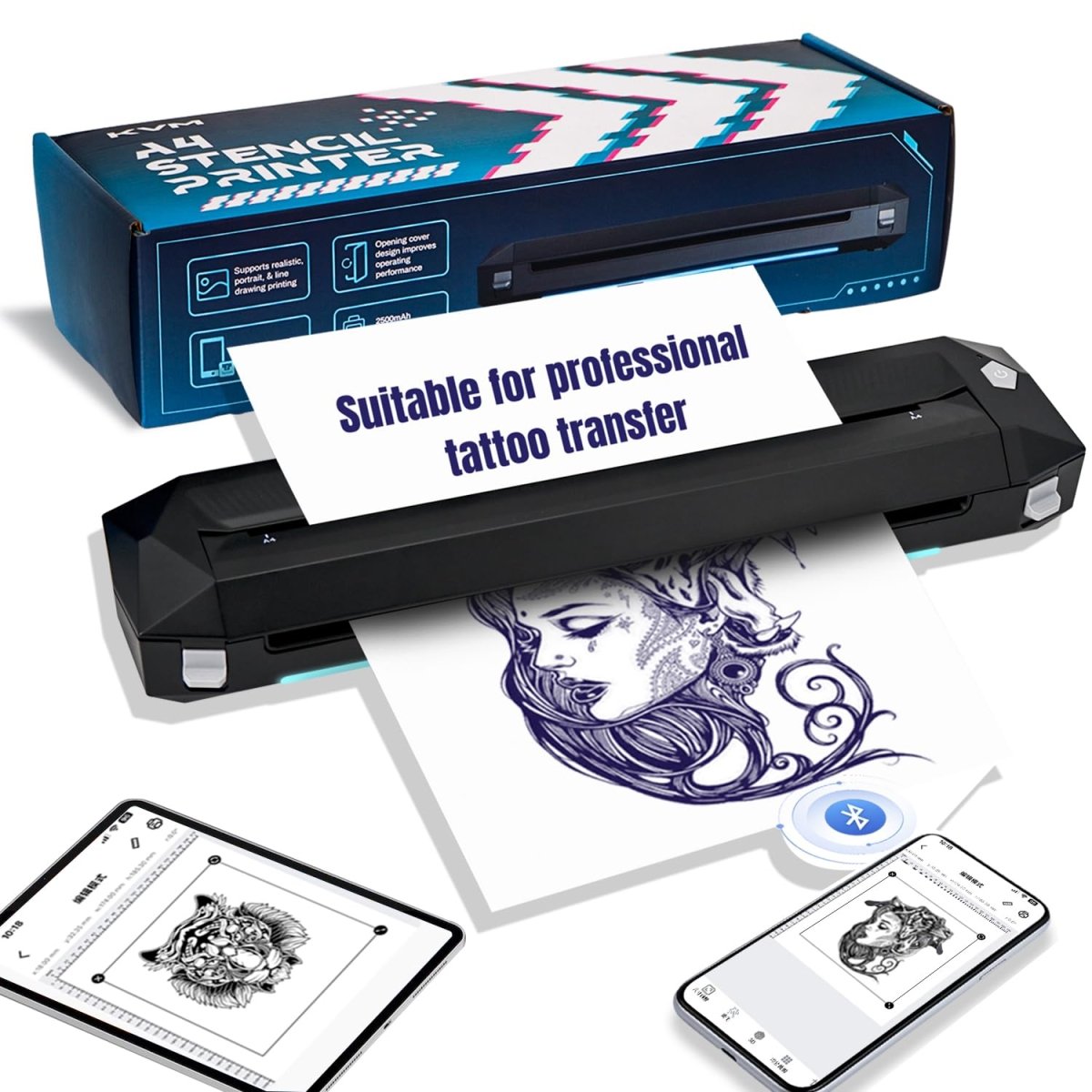 KVM Wireless Tattoo Stencil Printer - Tattoo Unleashed