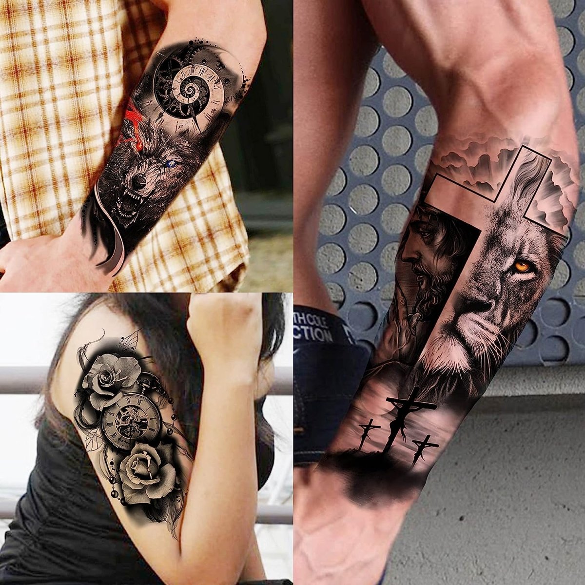 Large Half Arm Sleeve Temporary Tattoos By Coktak (68 Sheets) - Tattoo Unleashed