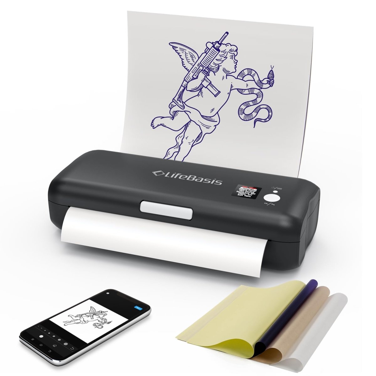 LifeBasis Wireless Tattoo Stencil Printer A4BT - A - Tattoo Unleashed