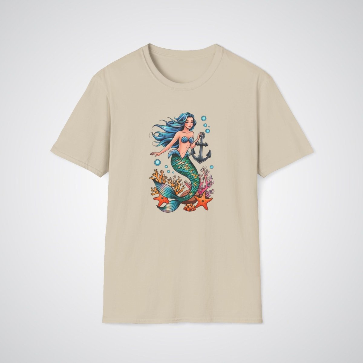 Mermaid with Anchor Neo - Traditional Tattoo Unisex T-Shirt - Tattoo Unleashed