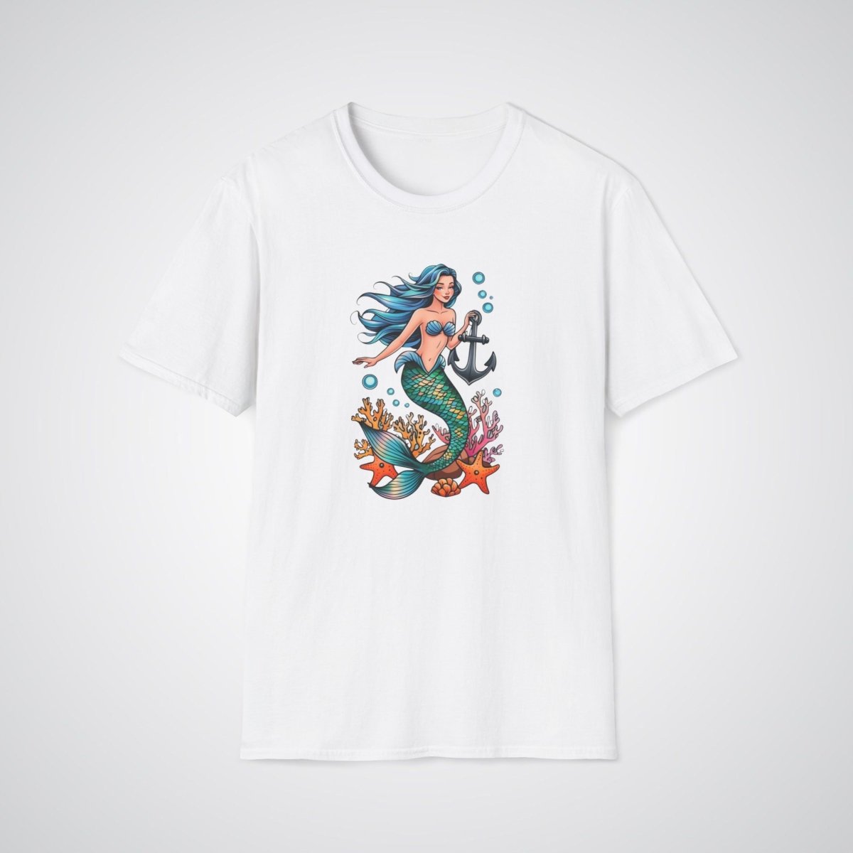 Mermaid with Anchor Neo - Traditional Tattoo Unisex T-Shirt - Tattoo Unleashed