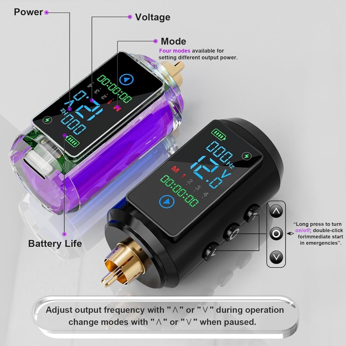 Neebol Wireless Tattoo Machine Kit with Dual 1600mAh Batteries - Purple - Tattoo Unleashed