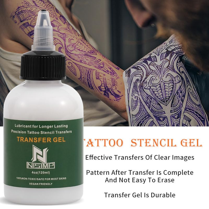 NISIMP Long - Lasting Tattoo Transfer Gel Solution 4oz - Tattoo Unleashed