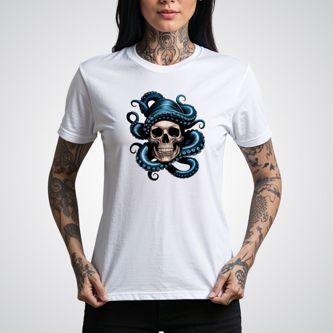 Octopus with Skull Realism Tattoo Unisex T-Shirt - Tattoo Unleashed