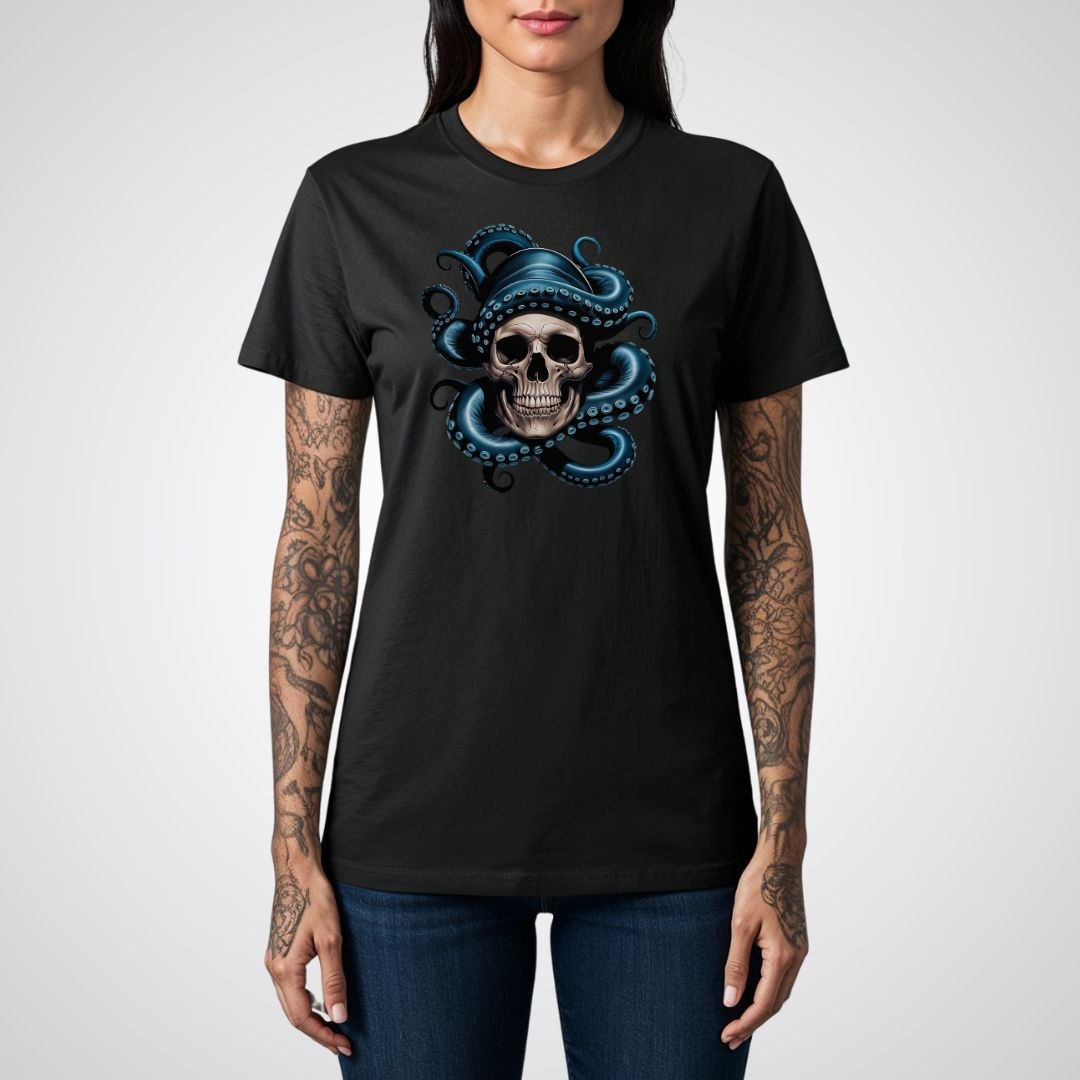 Octopus with Skull Realism Tattoo Unisex T-Shirt - Tattoo Unleashed