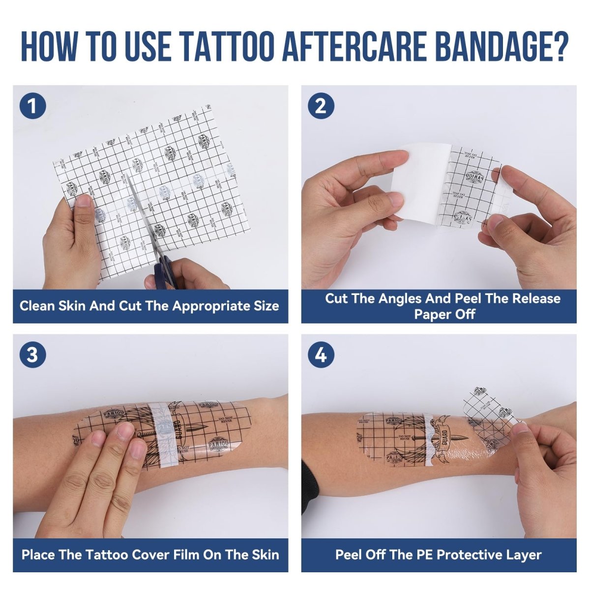 Pamiou Second Skin Tattoo Protection Film - 6in x 4yd Tattoo Aftercare Bandage - Tattoo Unleashed
