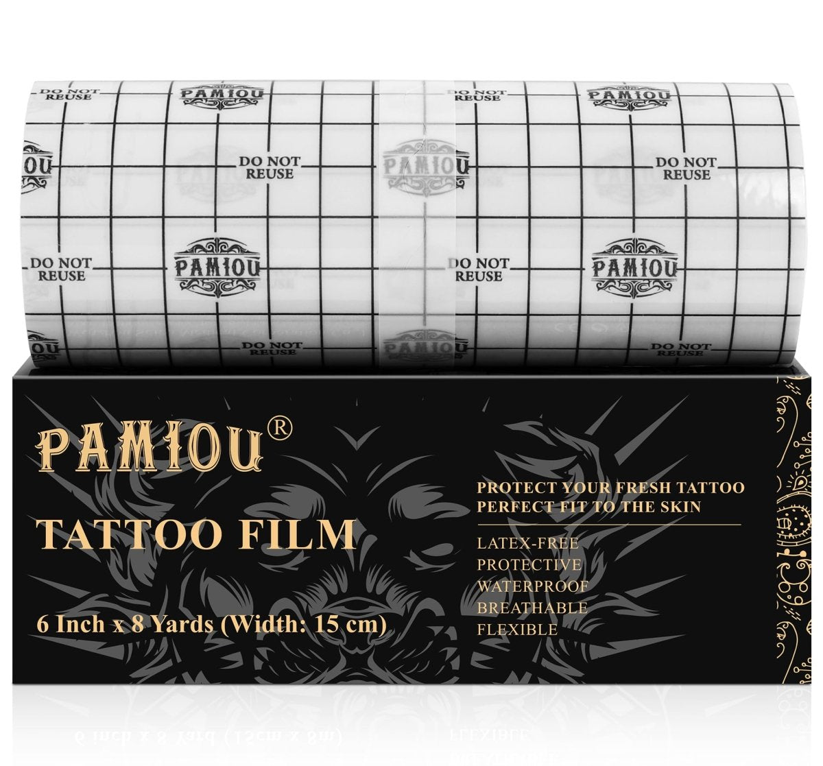 Pamiou Second Skin Tattoo Protection Film - 6in x 8yd Tattoo Aftercare Bandage - Tattoo Unleashed