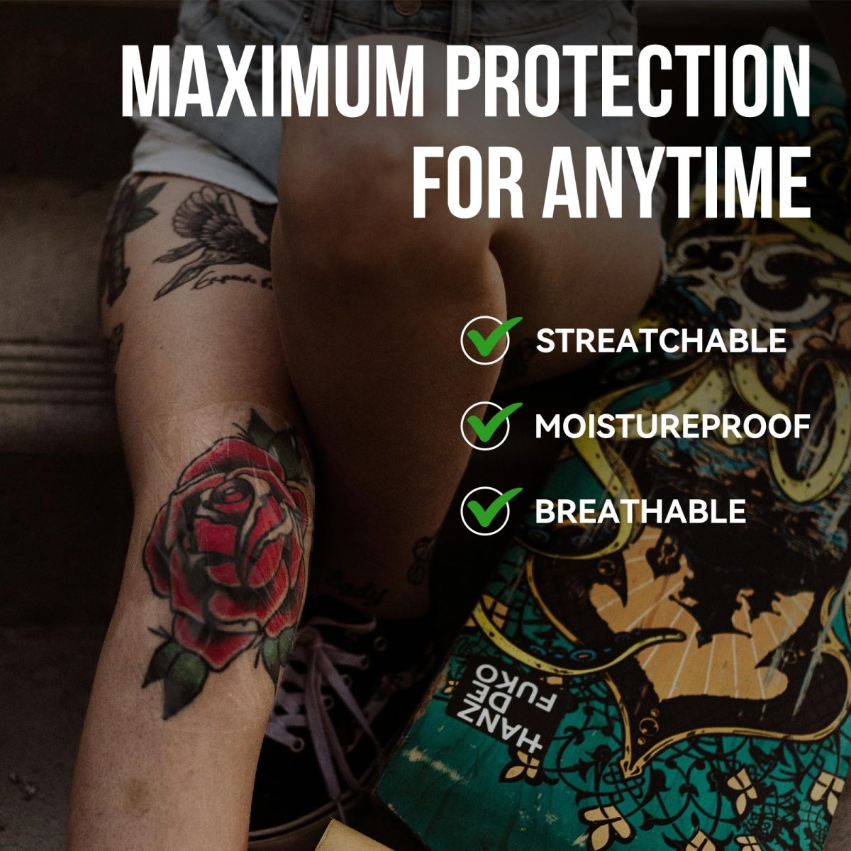 Pamiou Second Skin Tattoo Protection Film - 6in x 8yd Tattoo Aftercare Bandage - Tattoo Unleashed