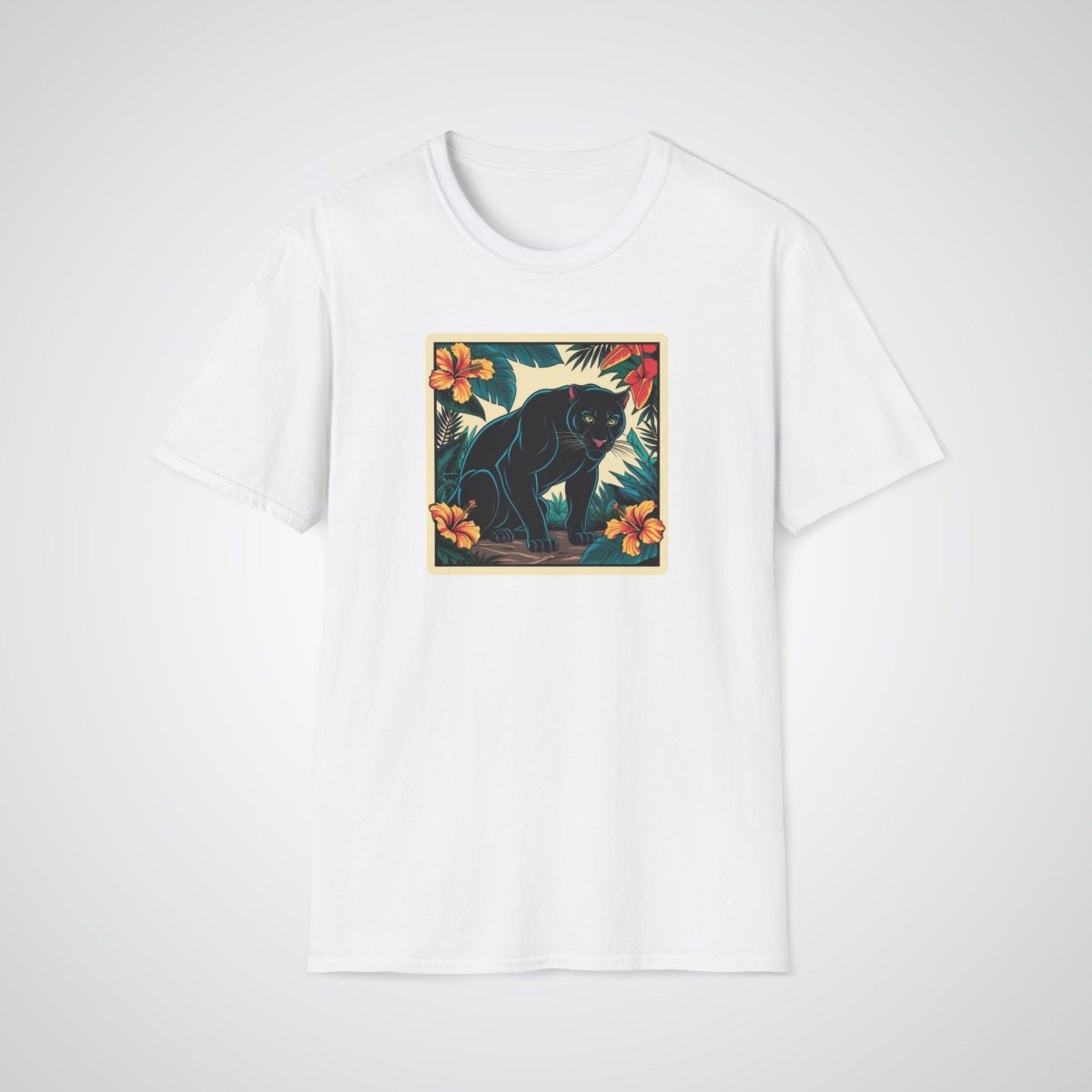 Panther with Jungle Background Neo - Traditional Tattoo Unisex T-Shirt - Tattoo Unleashed