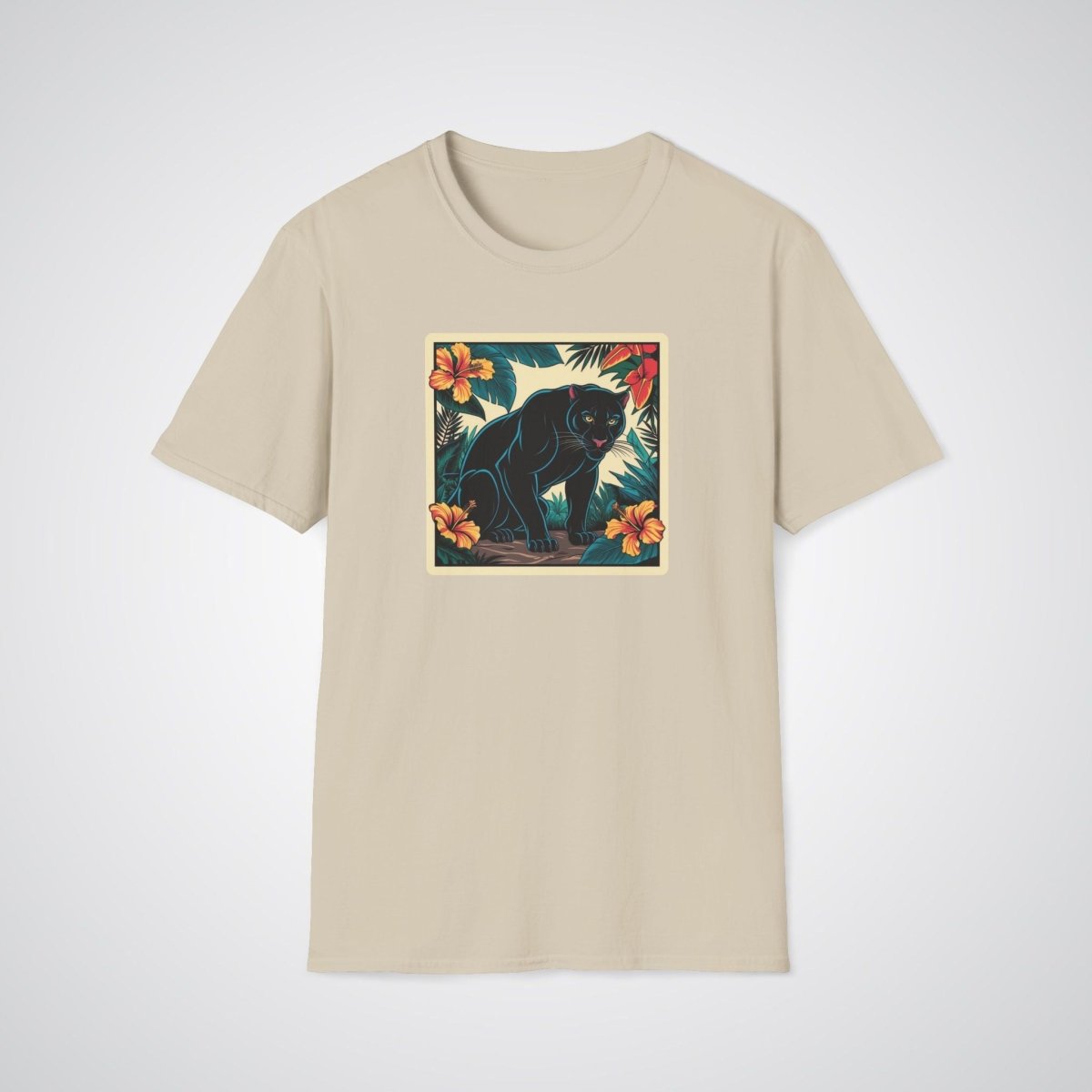 Panther with Jungle Background Neo - Traditional Tattoo Unisex T-Shirt - Tattoo Unleashed