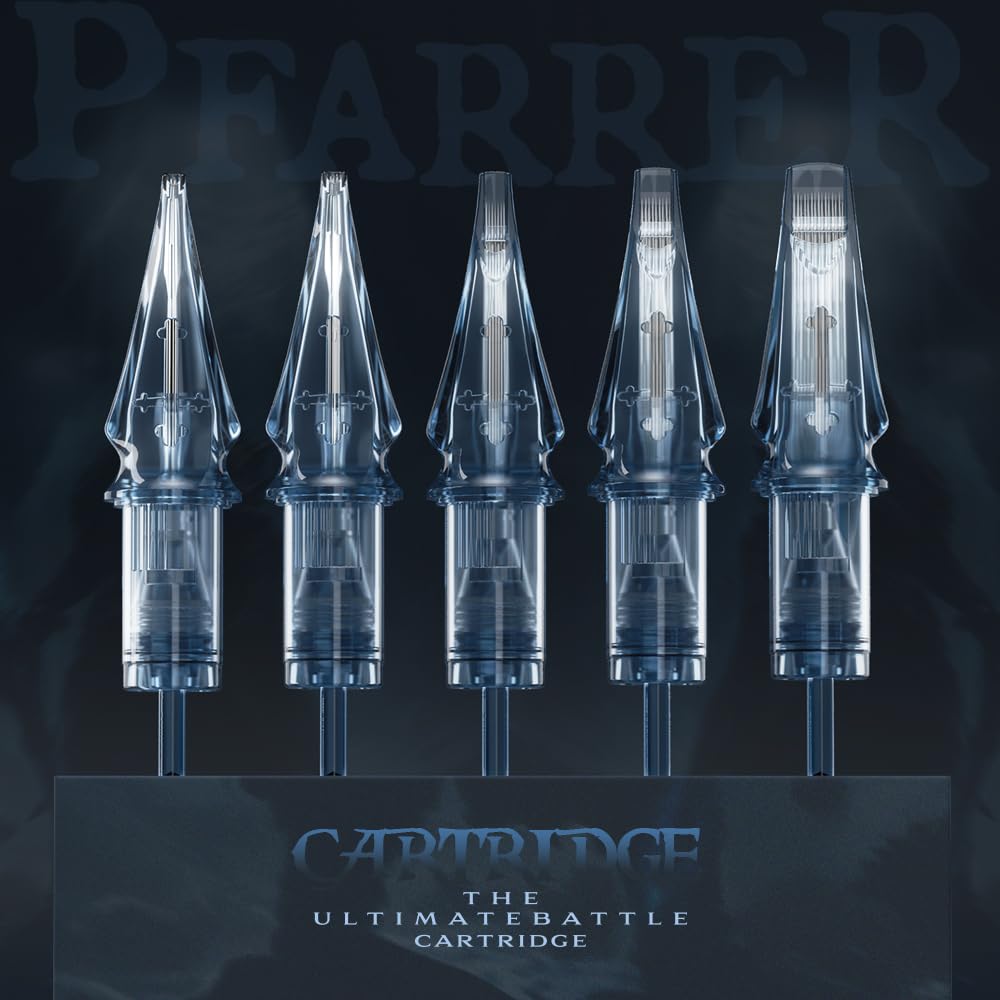 PFARRER Tattoo Needle Cartridges - Assorted 50pcs Mixed Sizes 0.35mm Round Liner (RL) & Round Magnum (RM) - Tattoo Unleashed