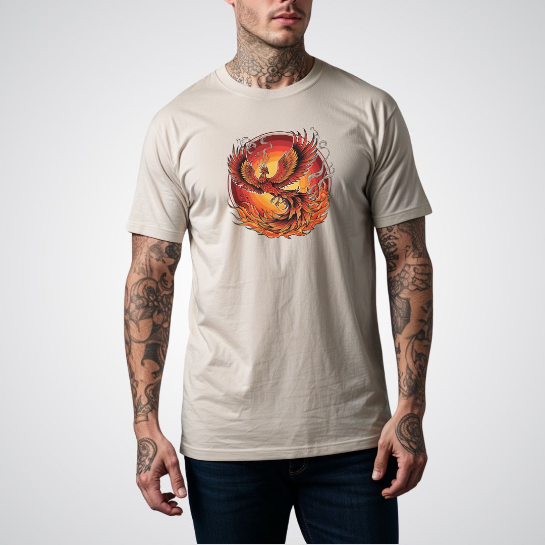 Phoenix Rising From Flames Japanese Tattoo Unisex T-Shirt - Tattoo Unleashed