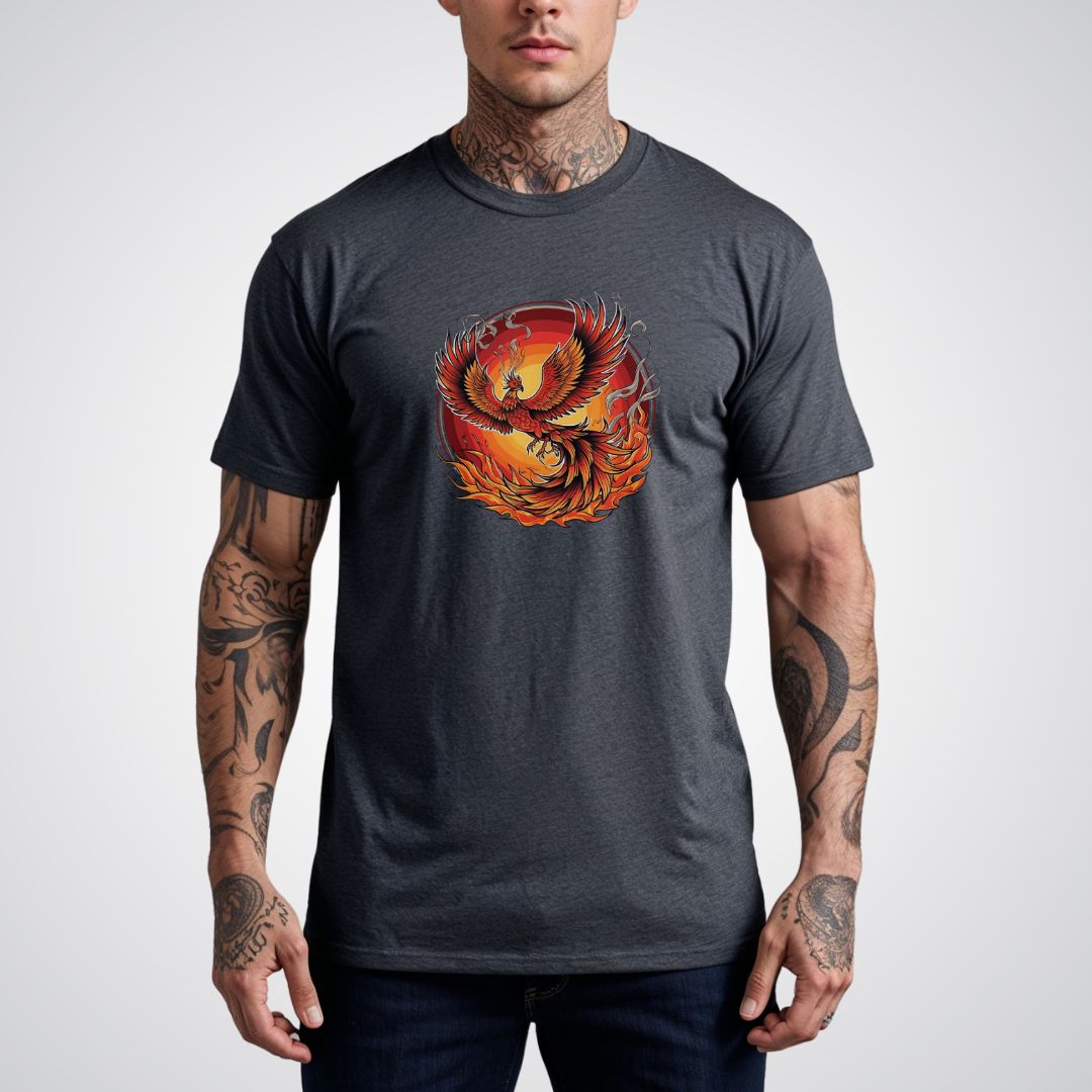 Phoenix Rising From Flames Japanese Tattoo Unisex T-Shirt - Tattoo Unleashed