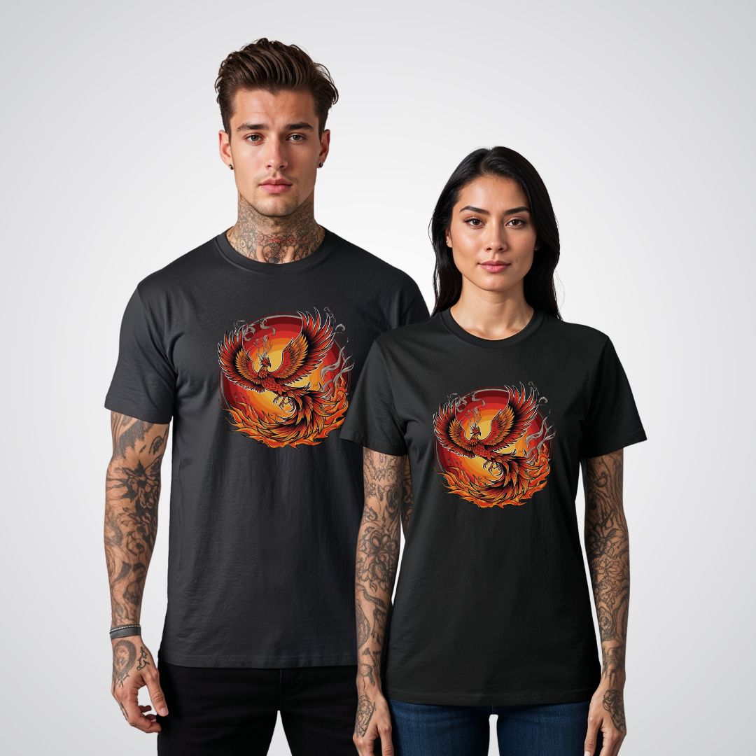 Phoenix Rising From Flames Japanese Tattoo Unisex T-Shirt - Tattoo Unleashed