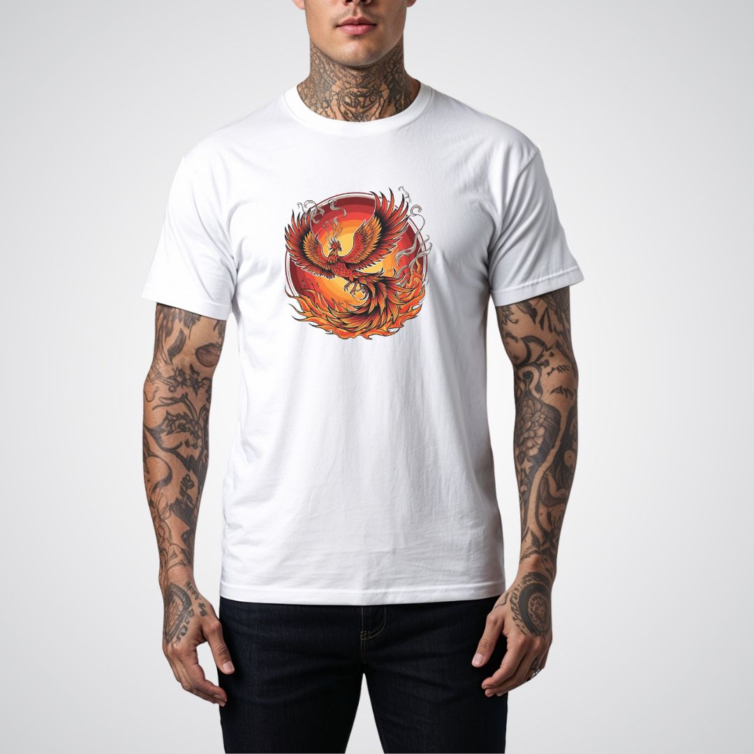 Phoenix Rising From Flames Japanese Tattoo Unisex T-Shirt - Tattoo Unleashed