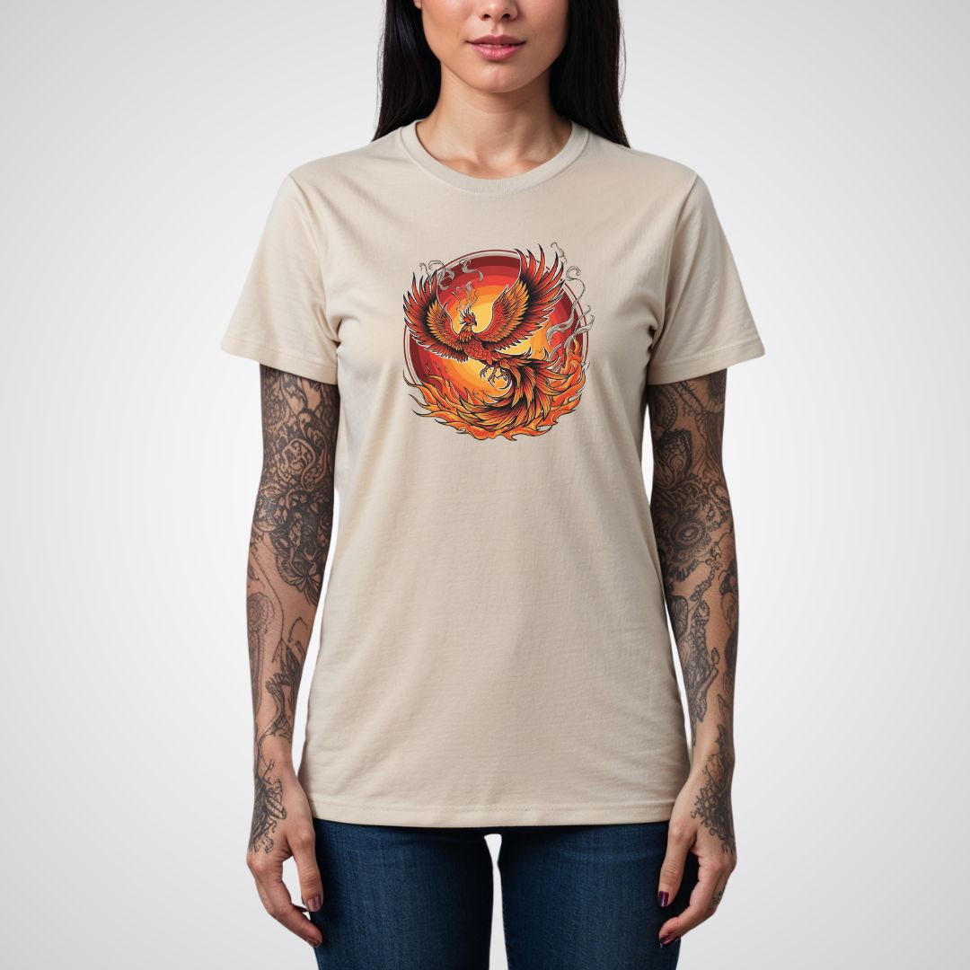 Phoenix Rising From Flames Japanese Tattoo Unisex T-Shirt - Tattoo Unleashed