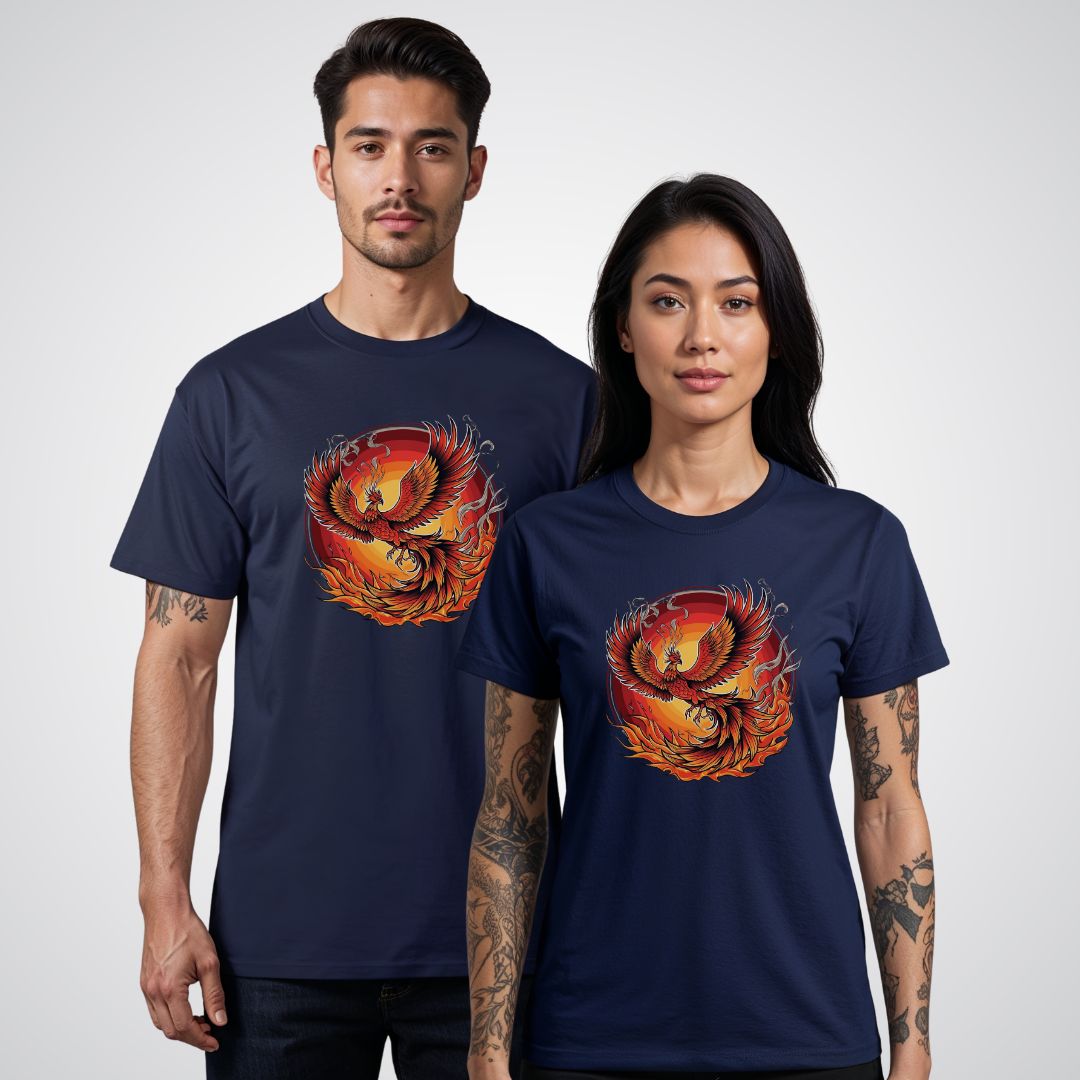 Phoenix Rising From Flames Japanese Tattoo Unisex T-Shirt - Tattoo Unleashed