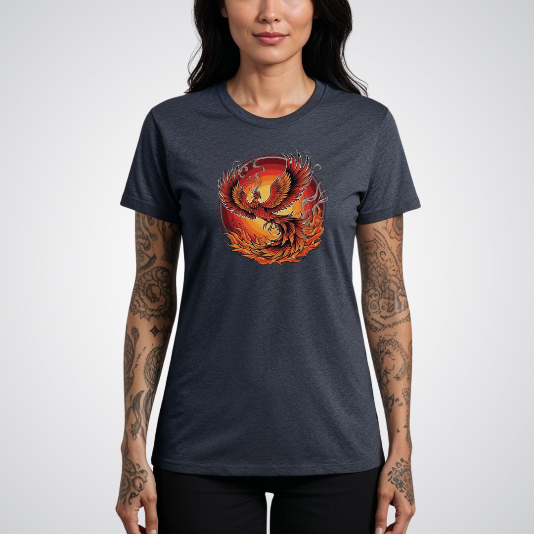 Phoenix Rising From Flames Japanese Tattoo Unisex T-Shirt - Tattoo Unleashed