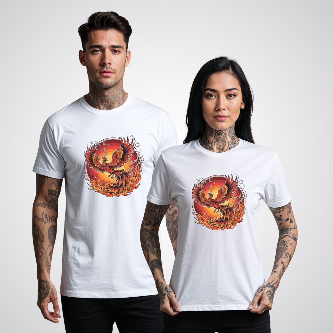 Phoenix Rising From Flames Japanese Tattoo Unisex T-Shirt - Tattoo Unleashed