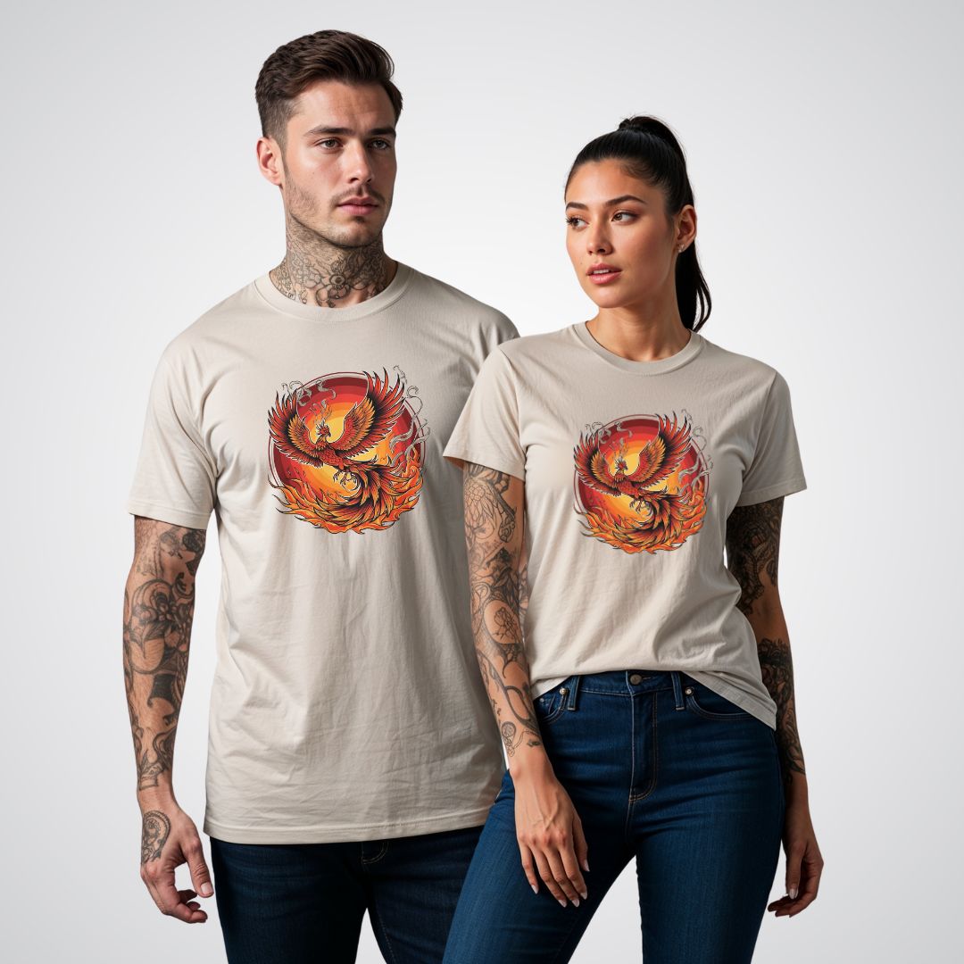 Phoenix Rising From Flames Japanese Tattoo Unisex T-Shirt - Tattoo Unleashed