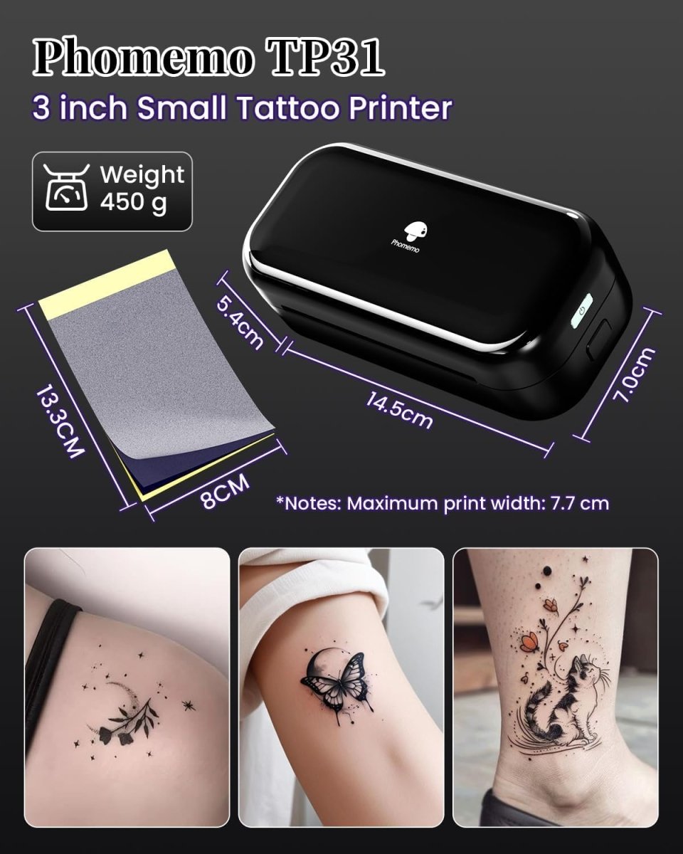 Phomemo Tattoo Stencil Paper for TP31 Mini Tattoo Printer - 100 sheets - Tattoo Unleashed
