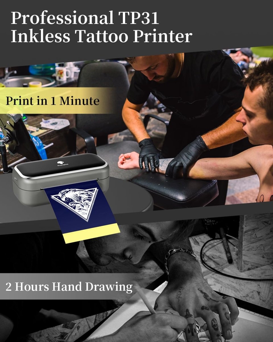 Phomemo Tattoo Transfer Paper – 100 Sheets for TP31 Mini Stencil Printer - Tattoo Unleashed