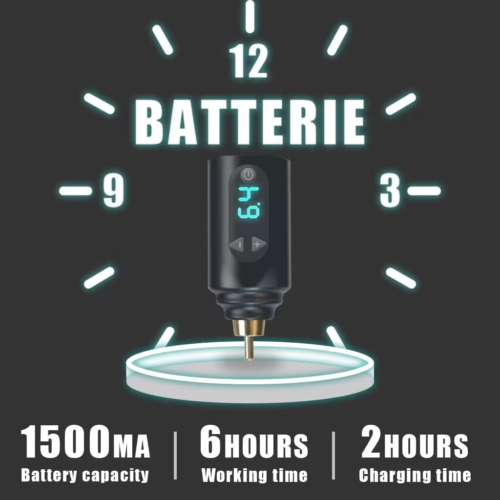 Poseidon Wireless Tattoo Pen Machine Kit with 2pcs Wireless Tattoo Battery TK035 - Tattoo Unleashed