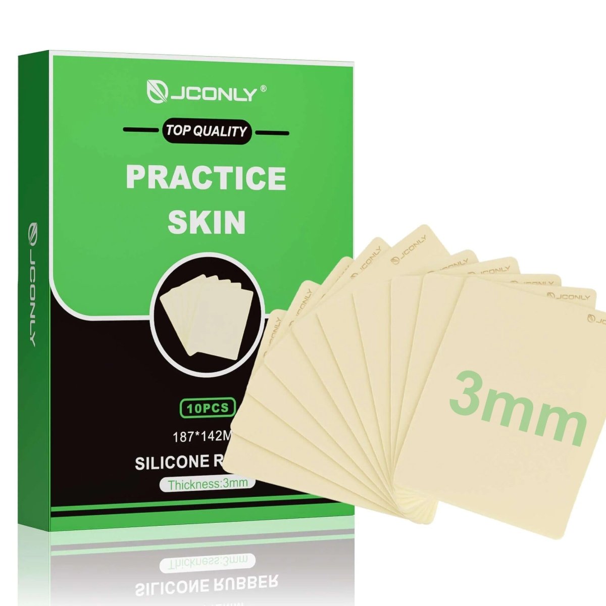 Premium Tattoo Practice Skin (3mm Thick Medical Silicone) by JCONLY - 10pcs Double Sided - Tattoo Unleashed