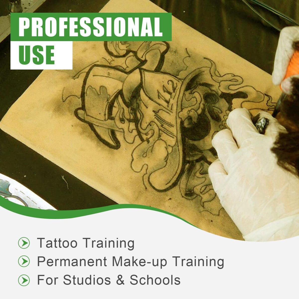 Professional Tattoo Practice Skin (3mm Thick Medical Silicone) by Jconly - 5pcs Double Sided - Tattoo Unleashed